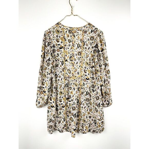 A.L.C. Sz 8 Silk Floral Hari Tassel Peasant Top Bohemian Cottagecore Blouse - Picture 5 of 7